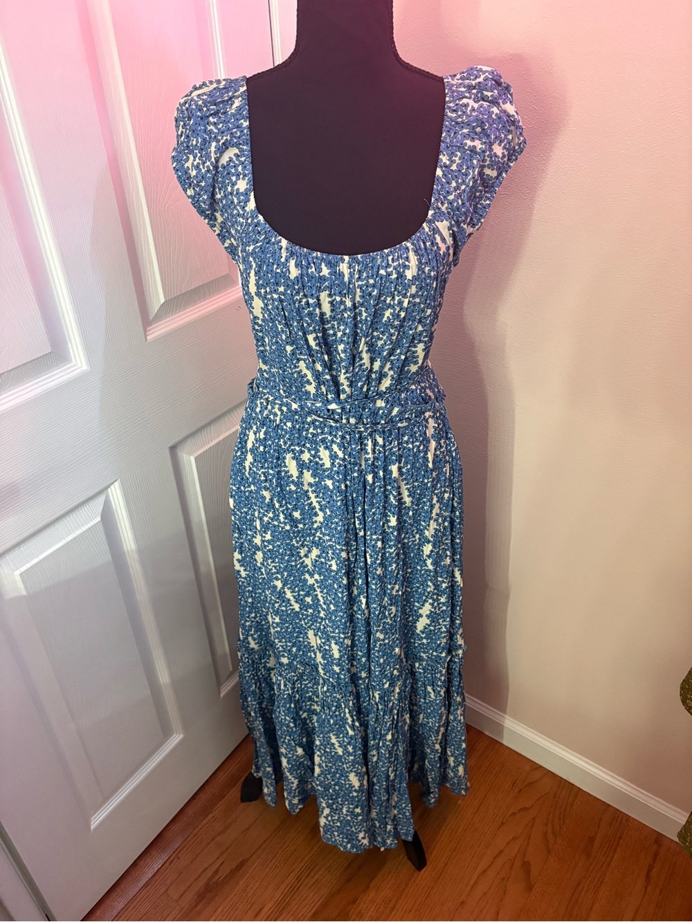Karen Kane Blue and White Floral Maxi Dress